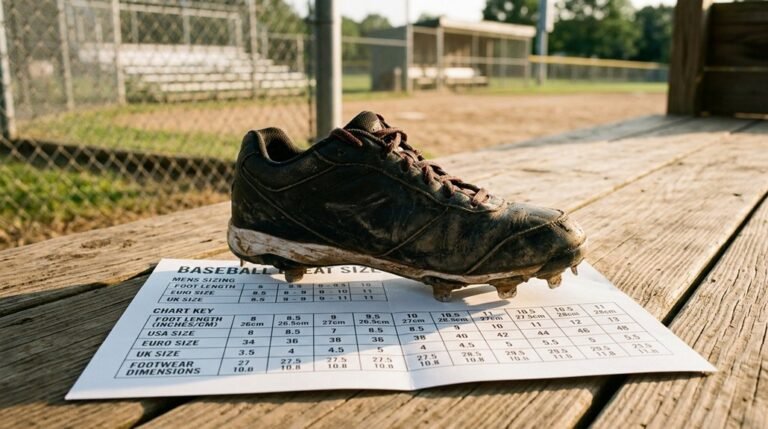 baseball cleat size charts