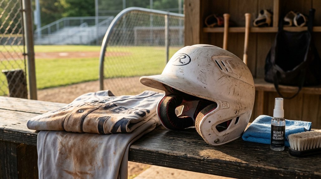 baseball helmet cleaning steps
