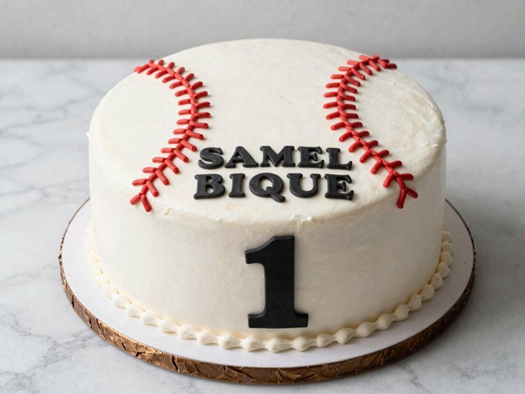 custom name half sheet baseball cake