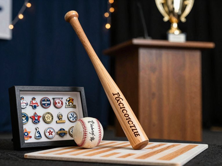 customized senior night baseball bat centerpiece