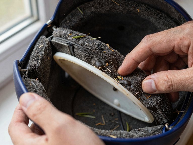 remove interior padding debris bacteria