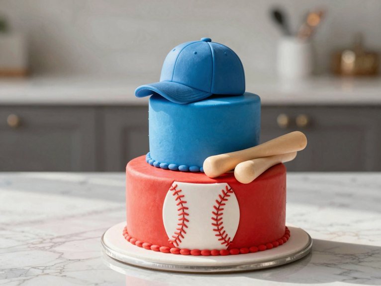 two tier baseball cake hype
